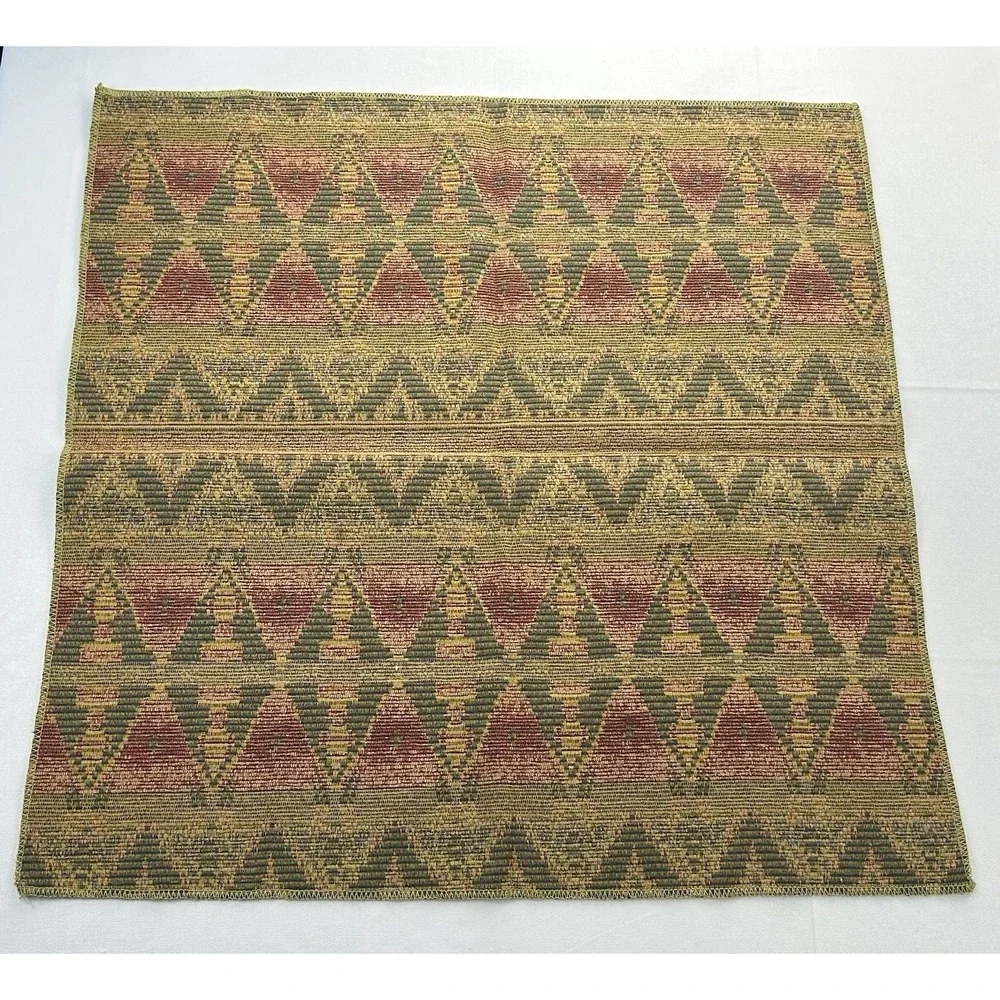 Southwestern Woven Tapestry Table Topper 26.5X26 Rustic Geometric Cabin Lodge